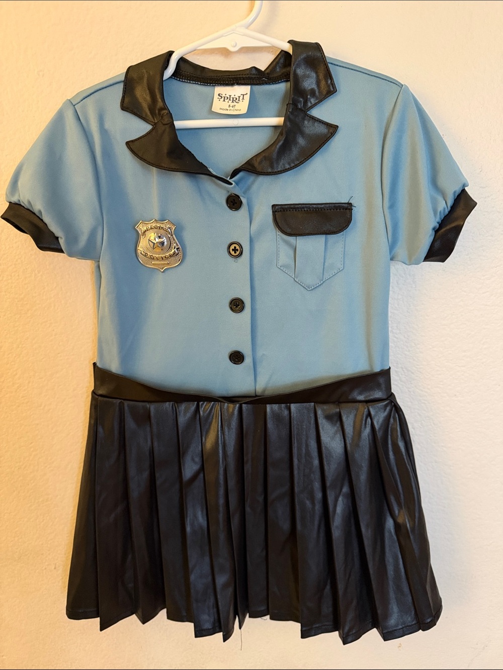 Spirit Kids Police Costume Dress in Light Blue and Black